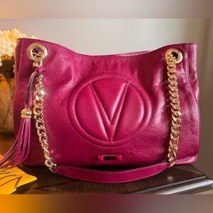 Valentino by Mario Valentino large logo tote